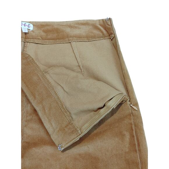 TCEC Corduroy Pants Flared Button Detail Elastic Waist Pull On Brown Womens M - Picture 4 of 7
